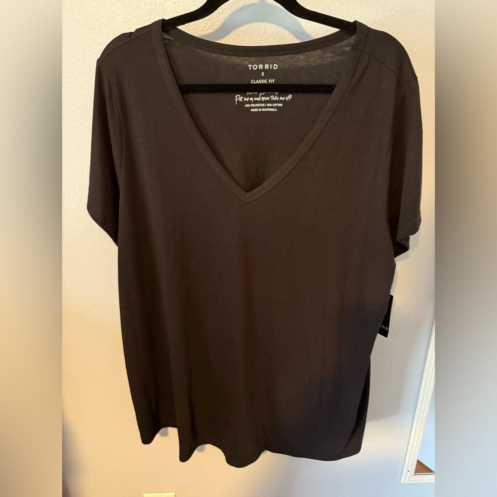 Torrid Black V-Neck Tee